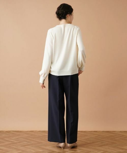 Leilian PLUS HOUSE / レリアンプラスハウス ニット・セーター | レース切替ニットプルオーバー | 詳細3