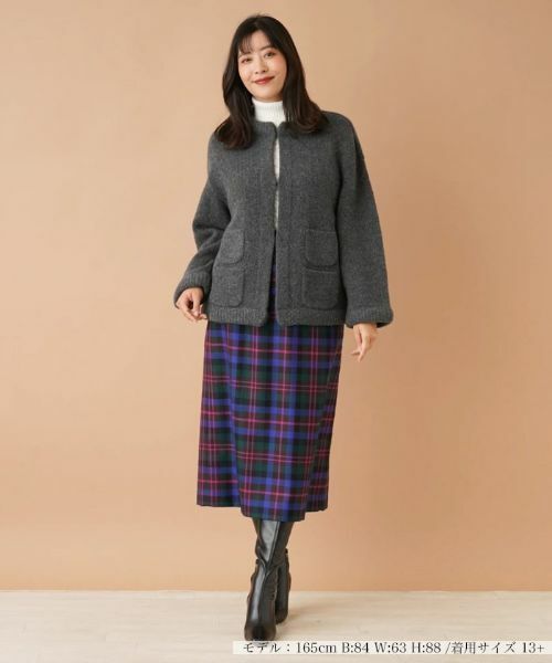 Leilian PLUS HOUSE / レリアンプラスハウス テーラードジャケット | ノーカラーニットジャケット【my perfect wardrobe】 | 詳細1