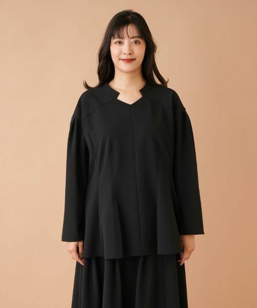 Leilian PLUS HOUSE / レリアンプラスハウス シャツ・ブラウス | スタンドカラーペプラムブラウス【Leilian：EZUMI】 | 詳細4