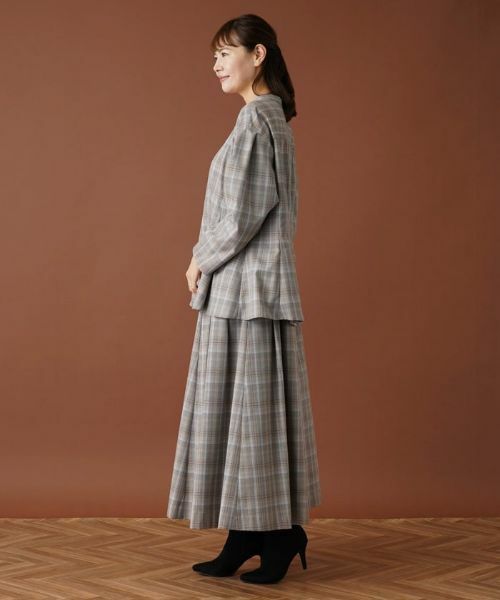 Leilian PLUS HOUSE / レリアンプラスハウス シャツ・ブラウス | 【セットアップ対応商品】チェックペプラムブラウス【Leilian：EZUMI】 | 詳細2