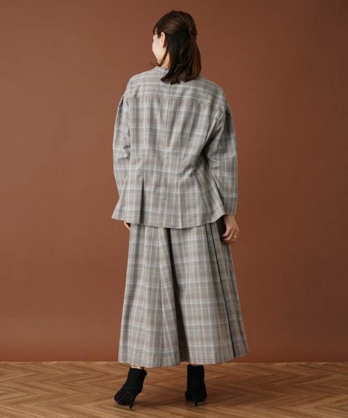 Leilian PLUS HOUSE / レリアンプラスハウス シャツ・ブラウス | 【セットアップ対応商品】チェックペプラムブラウス【Leilian：EZUMI】 | 詳細3