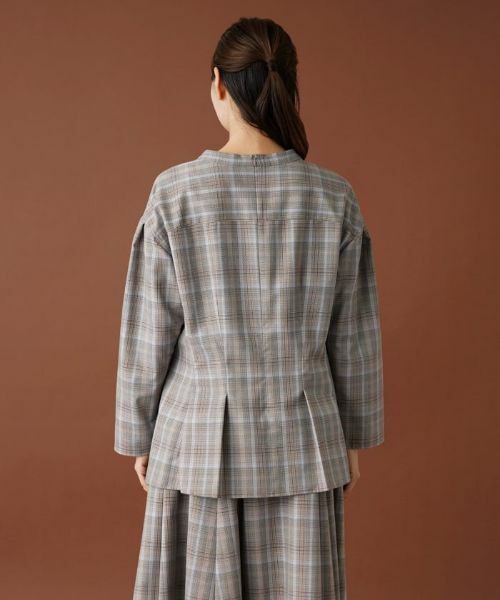 Leilian PLUS HOUSE / レリアンプラスハウス シャツ・ブラウス | 【セットアップ対応商品】チェックペプラムブラウス【Leilian：EZUMI】 | 詳細6