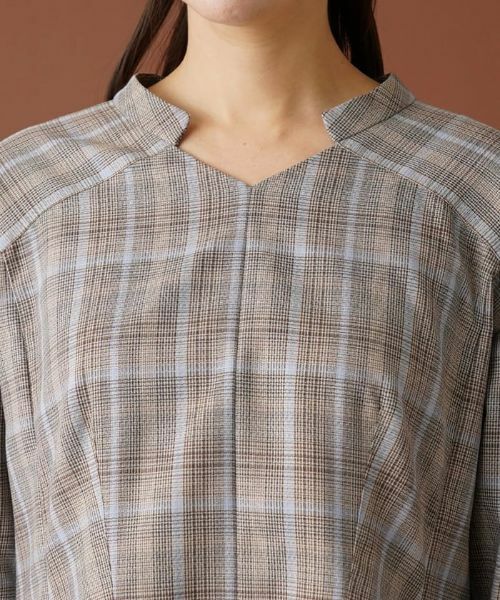 Leilian PLUS HOUSE / レリアンプラスハウス シャツ・ブラウス | 【セットアップ対応商品】チェックペプラムブラウス【Leilian：EZUMI】 | 詳細7