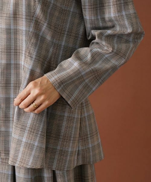 Leilian PLUS HOUSE / レリアンプラスハウス シャツ・ブラウス | 【セットアップ対応商品】チェックペプラムブラウス【Leilian：EZUMI】 | 詳細9