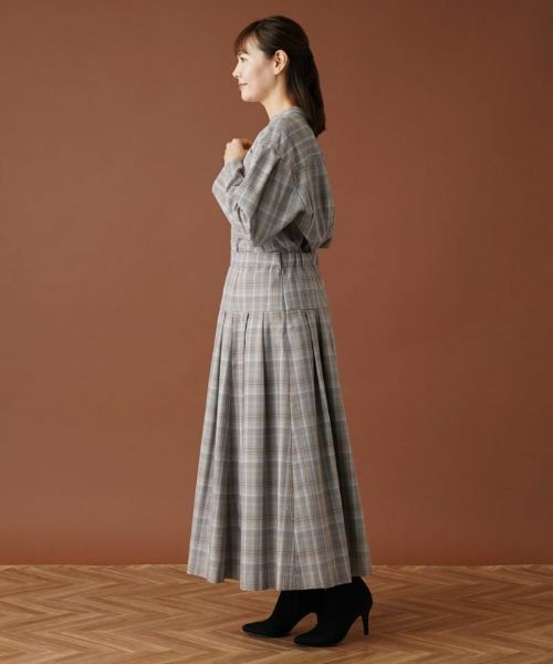 Leilian PLUS HOUSE / レリアンプラスハウス ミニ・ひざ丈スカート | 【セットアップ対応商品】チェックロングフレアスカート【Leilian：EZUMI】 | 詳細2