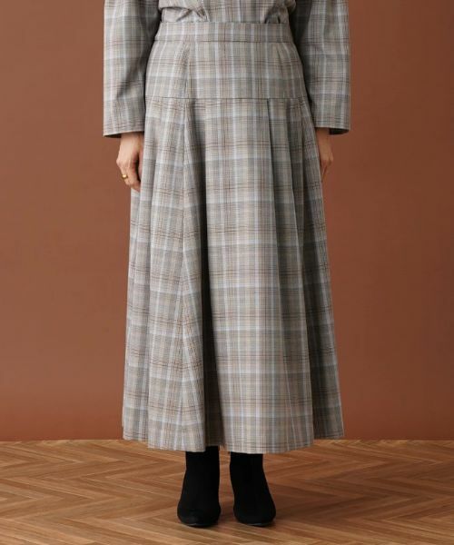 Leilian PLUS HOUSE / レリアンプラスハウス ミニ・ひざ丈スカート | 【セットアップ対応商品】チェックロングフレアスカート【Leilian：EZUMI】 | 詳細4