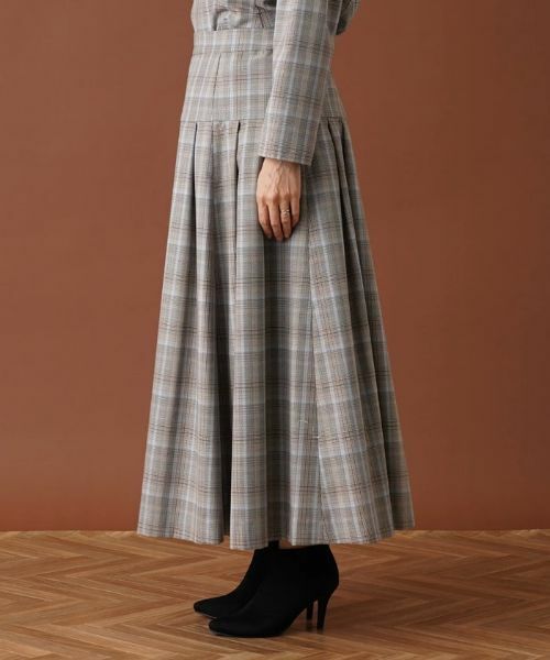 Leilian PLUS HOUSE / レリアンプラスハウス ミニ・ひざ丈スカート | 【セットアップ対応商品】チェックロングフレアスカート【Leilian：EZUMI】 | 詳細5