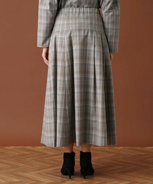 Leilian PLUS HOUSE / レリアンプラスハウス ミニ・ひざ丈スカート | 【セットアップ対応商品】チェックロングフレアスカート【Leilian：EZUMI】 | 詳細6