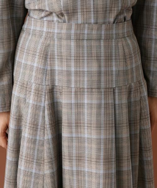 Leilian PLUS HOUSE / レリアンプラスハウス ミニ・ひざ丈スカート | 【セットアップ対応商品】チェックロングフレアスカート【Leilian：EZUMI】 | 詳細7