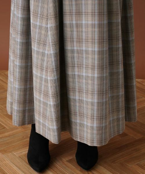 Leilian PLUS HOUSE / レリアンプラスハウス ミニ・ひざ丈スカート | 【セットアップ対応商品】チェックロングフレアスカート【Leilian：EZUMI】 | 詳細9