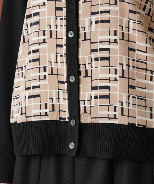Leilian PLUS HOUSE / レリアンプラスハウス カーディガン・ボレロ | 幾何学柄切替カーディガン | 詳細10