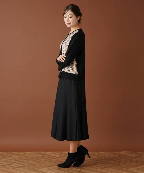 Leilian PLUS HOUSE / レリアンプラスハウス カーディガン・ボレロ | 幾何学柄切替カーディガン | 詳細2