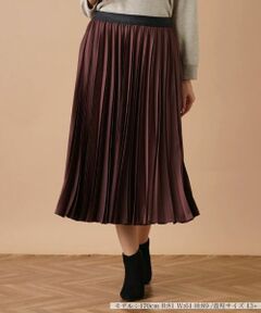 Leilian PLUS HOUSE / レリアンプラスハウス ロング・マキシ丈スカート | サテンプリーツスカート