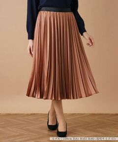 Leilian PLUS HOUSE / レリアンプラスハウス ロング・マキシ丈スカート | サテンプリーツスカート