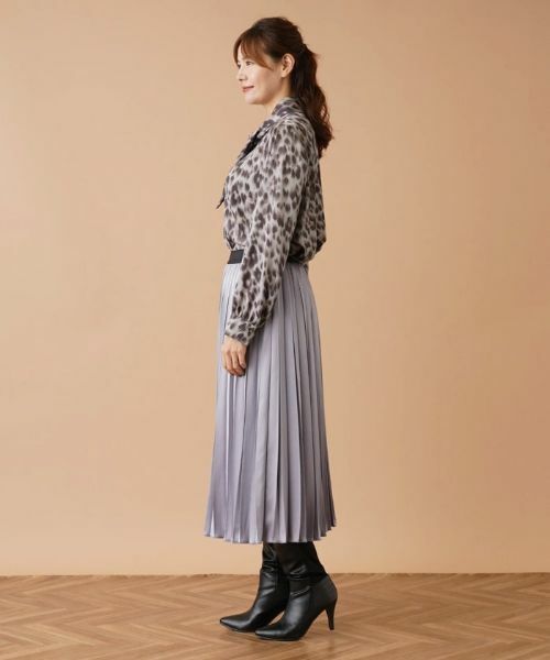 Leilian PLUS HOUSE / レリアンプラスハウス ロング・マキシ丈スカート | サテンプリーツスカート | 詳細2