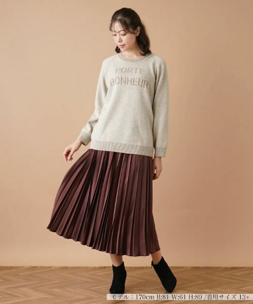 Leilian PLUS HOUSE / レリアンプラスハウス ロング・マキシ丈スカート | サテンプリーツスカート | 詳細5