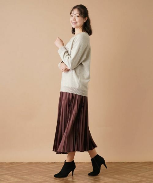 Leilian PLUS HOUSE / レリアンプラスハウス ロング・マキシ丈スカート | サテンプリーツスカート | 詳細6
