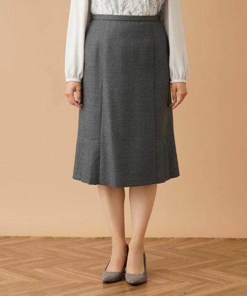 Leilian PLUS HOUSE / レリアンプラスハウス ミニ・ひざ丈スカート | プリーツヘム切替スカート | 詳細10