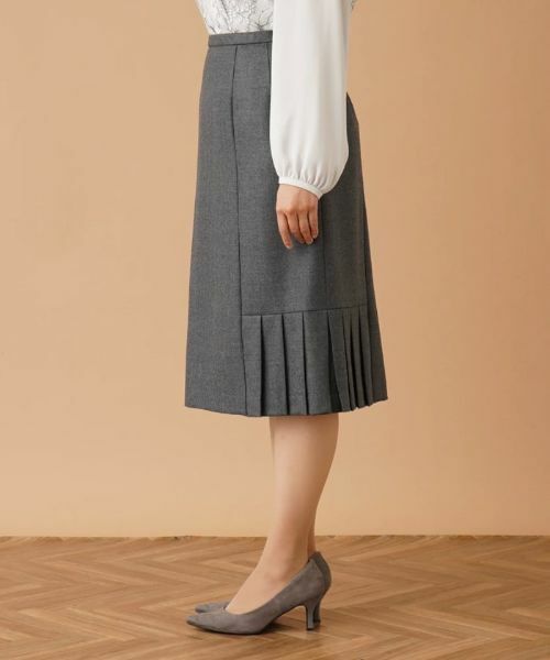 Leilian PLUS HOUSE / レリアンプラスハウス ミニ・ひざ丈スカート | プリーツヘム切替スカート | 詳細11
