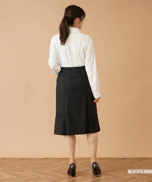 Leilian PLUS HOUSE / レリアンプラスハウス ミニ・ひざ丈スカート | プリーツヘム切替スカート | 詳細6