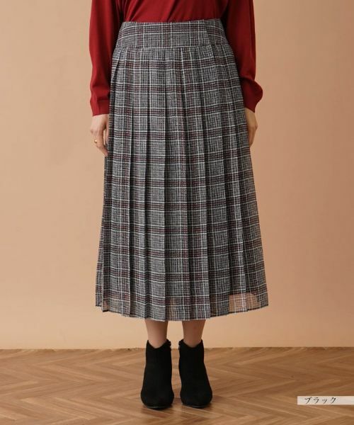 Leilian PLUS HOUSE / レリアンプラスハウス ロング・マキシ丈スカート | チェックプリーツスカート【my perfect wardrobe】 | 詳細4