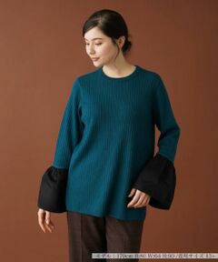 Leilian PLUS HOUSE / レリアンプラスハウス ニット・セーター | 切替ベルスリーブリブニット【Leilian：EZUMI】