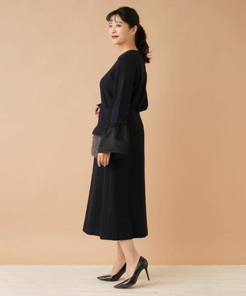 Leilian PLUS HOUSE / レリアンプラスハウス ニット・セーター | 切替ベルスリーブリブニット【Leilian：EZUMI】 | 詳細2