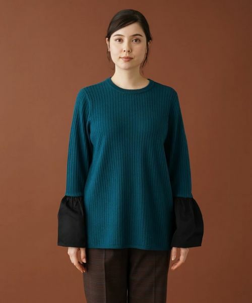 Leilian PLUS HOUSE / レリアンプラスハウス ニット・セーター | 切替ベルスリーブリブニット【Leilian：EZUMI】 | 詳細7