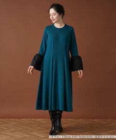 Leilian PLUS HOUSE / レリアンプラスハウス ドレス | ベルスリーブ切替フレアワンピース【Leilian：EZUMI】