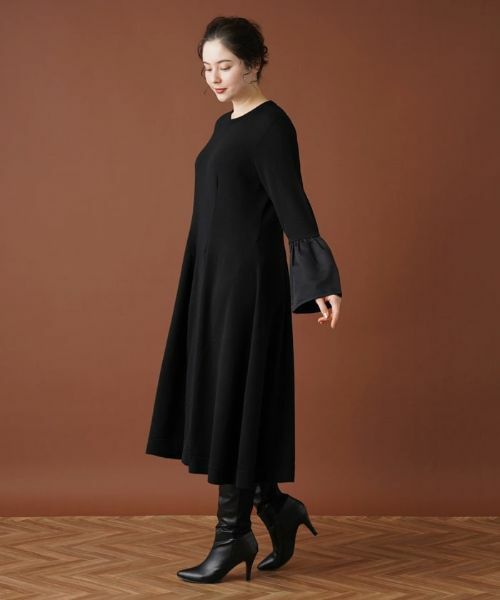 Leilian PLUS HOUSE / レリアンプラスハウス ドレス | ベルスリーブ切替フレアワンピース【Leilian：EZUMI】 | 詳細14