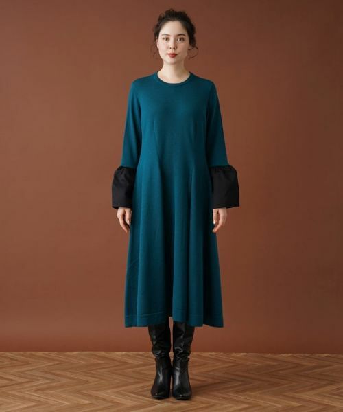 Leilian PLUS HOUSE / レリアンプラスハウス ドレス | ベルスリーブ切替フレアワンピース【Leilian：EZUMI】 | 詳細4