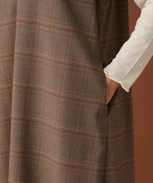 Leilian PLUS HOUSE / レリアンプラスハウス ロング・マキシ丈ワンピース | 【店舗人気】チェックVネックジャンパースカート | 詳細10