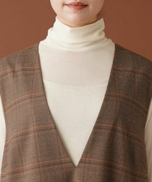 Leilian PLUS HOUSE / レリアンプラスハウス ロング・マキシ丈ワンピース | 【店舗人気】チェックVネックジャンパースカート | 詳細7