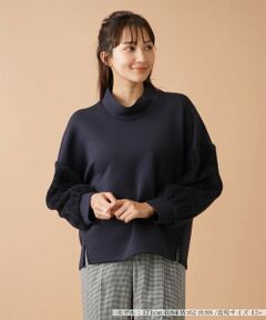 Leilian PLUS HOUSE / レリアンプラスハウス スウェット | 袖切替ハイネックプルオーバー