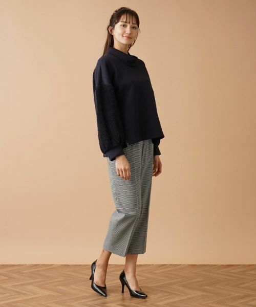 Leilian PLUS HOUSE / レリアンプラスハウス スウェット | 袖切替ハイネックプルオーバー | 詳細1