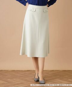 Leilian PLUS HOUSE / レリアンプラスハウス ミニ・ひざ丈スカート | 二重織りフレアスカート