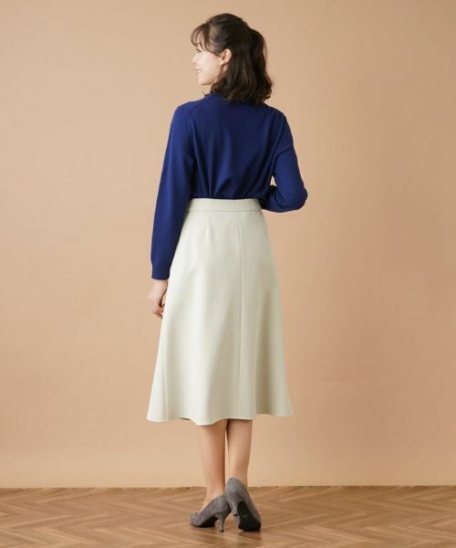 Leilian PLUS HOUSE / レリアンプラスハウス ミニ・ひざ丈スカート | 二重織りフレアスカート | 詳細14