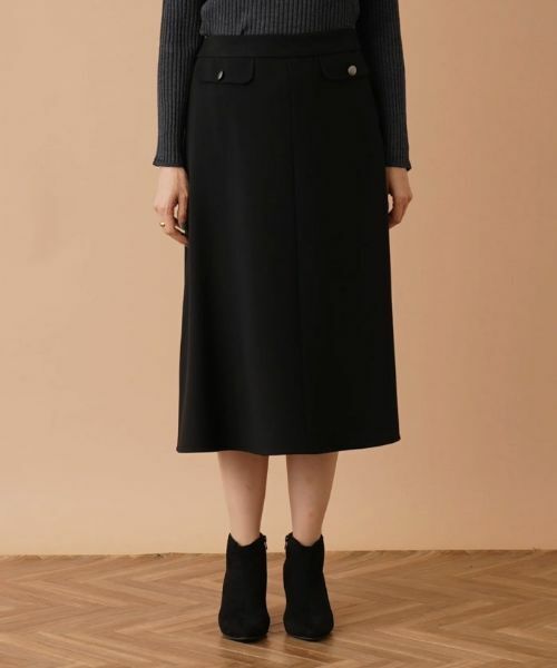 Leilian PLUS HOUSE / レリアンプラスハウス ミニ・ひざ丈スカート | 二重織りフレアスカート | 詳細4