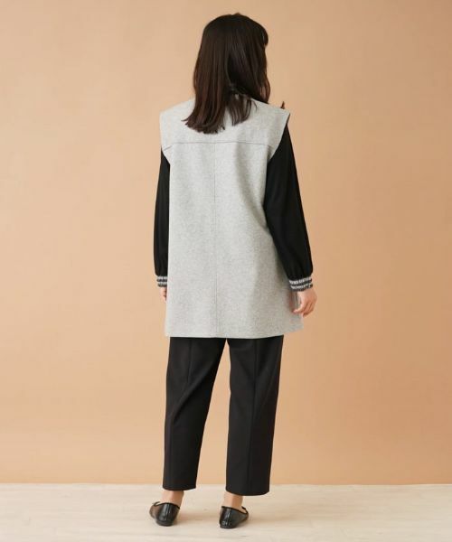 Leilian PLUS HOUSE / レリアンプラスハウス テーラードジャケット | ノーカラーロングベスト【ROCHAS Premiere】 | 詳細3