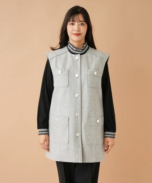 Leilian PLUS HOUSE / レリアンプラスハウス テーラードジャケット | ノーカラーロングベスト【ROCHAS Premiere】 | 詳細4