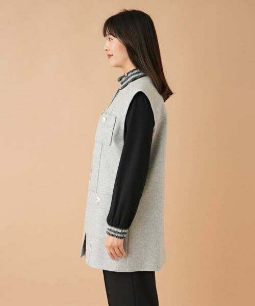 Leilian PLUS HOUSE / レリアンプラスハウス テーラードジャケット | ノーカラーロングベスト【ROCHAS Premiere】 | 詳細5