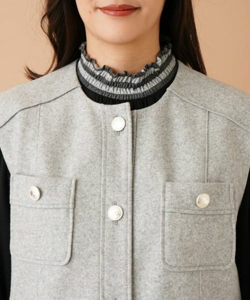 Leilian PLUS HOUSE / レリアンプラスハウス テーラードジャケット | ノーカラーロングベスト【ROCHAS Premiere】 | 詳細7