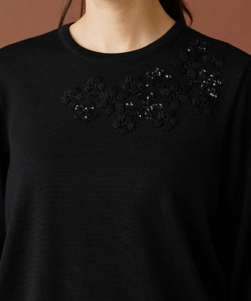 Leilian PLUS HOUSE / レリアンプラスハウス ニット・セーター | スパンコール刺繍クルーネックニット【プラス企画】 | 詳細11