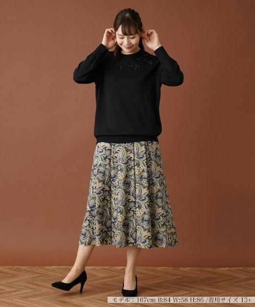 Leilian PLUS HOUSE / レリアンプラスハウス ニット・セーター | スパンコール刺繍クルーネックニット【プラス企画】 | 詳細5