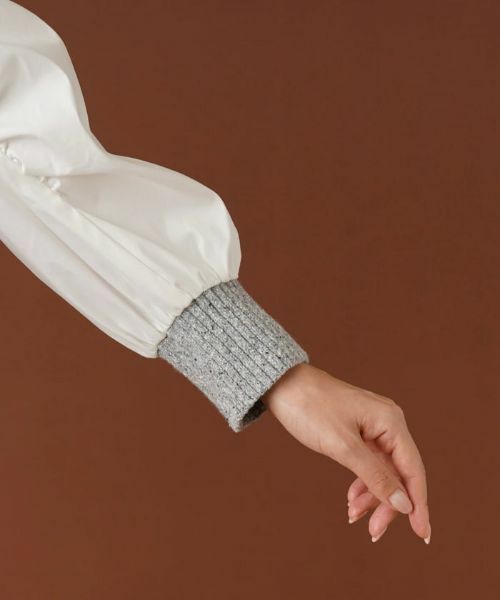 Leilian PLUS HOUSE / レリアンプラスハウス ニット・セーター | 異素材スリーブニットプルオーバー【NEMIKA】 | 詳細10