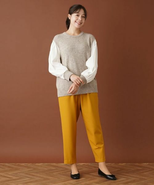 Leilian PLUS HOUSE / レリアンプラスハウス ニット・セーター | 異素材スリーブニットプルオーバー【NEMIKA】 | 詳細13