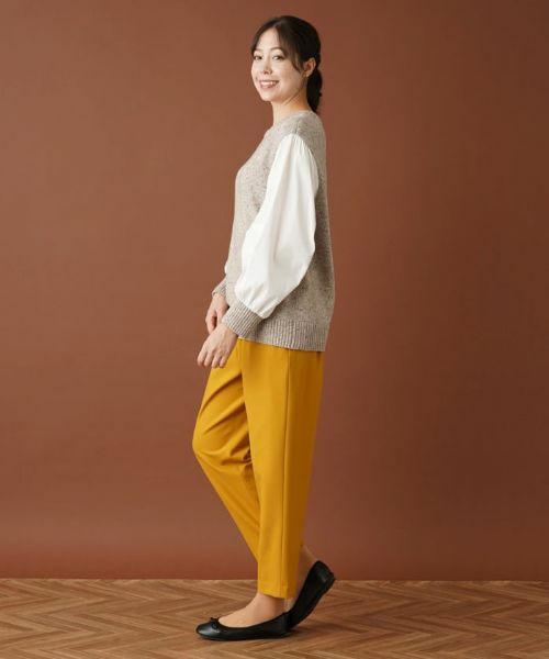 Leilian PLUS HOUSE / レリアンプラスハウス ニット・セーター | 異素材スリーブニットプルオーバー【NEMIKA】 | 詳細14