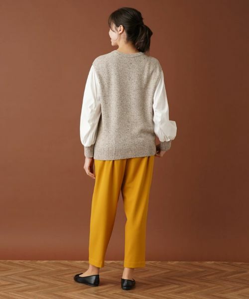 Leilian PLUS HOUSE / レリアンプラスハウス ニット・セーター | 異素材スリーブニットプルオーバー【NEMIKA】 | 詳細15