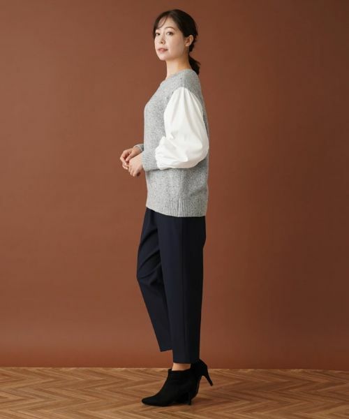 Leilian PLUS HOUSE / レリアンプラスハウス ニット・セーター | 異素材スリーブニットプルオーバー【NEMIKA】 | 詳細2