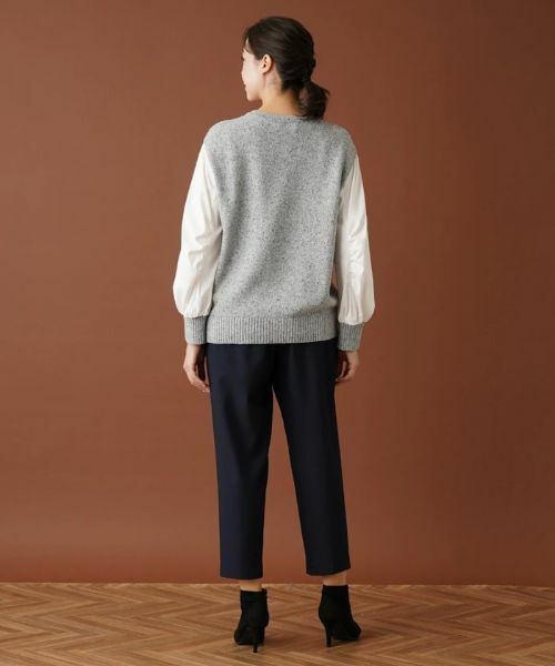 Leilian PLUS HOUSE / レリアンプラスハウス ニット・セーター | 異素材スリーブニットプルオーバー【NEMIKA】 | 詳細3